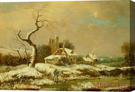 John Cranch Snowy landscape Stretched Canvas Print / Canvas Art