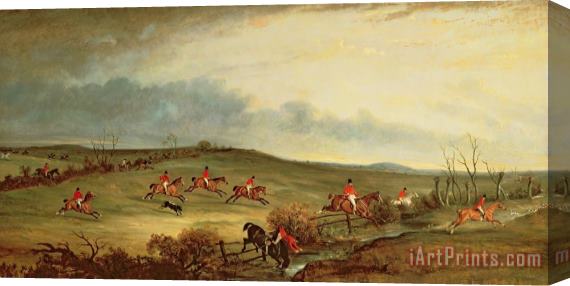 John E Ferneley The Quorn In Full Cry Near Tiptoe Hill Stretched Canvas Painting / Canvas Art
