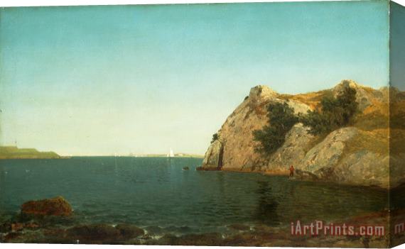 John Frederick Kensett Beacon Rock Newport Harbour Stretched Canvas Print / Canvas Art