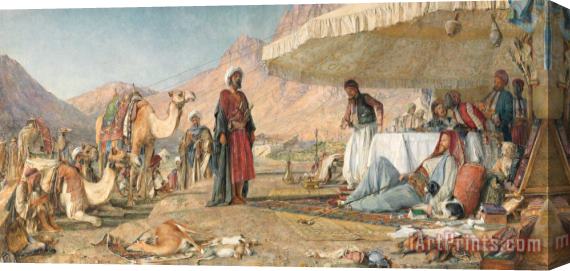 John Frederick Lewis A Frank Encampment in The Desert of Mount Sinai. 1842 Stretched Canvas Print / Canvas Art