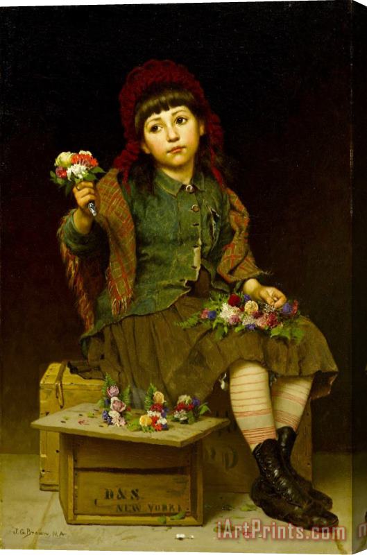 John George Brown Buy a Posy Stretched Canvas Painting / Canvas Art