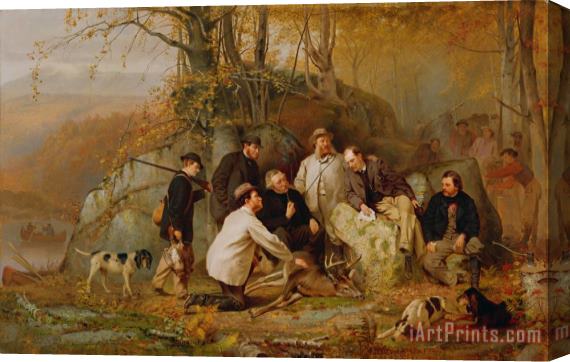 John George Brown Claiming the Shot - After the Hunt in the Adirondacks Stretched Canvas Print / Canvas Art