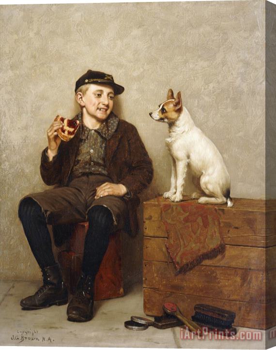 John George Brown Ill Share With You Stretched Canvas Painting / Canvas Art