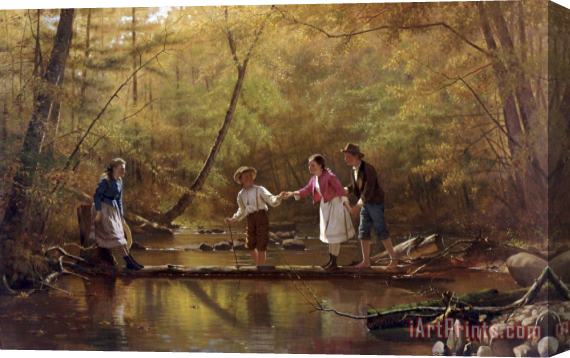 John George Brown The Country Gallants Stretched Canvas Print / Canvas Art