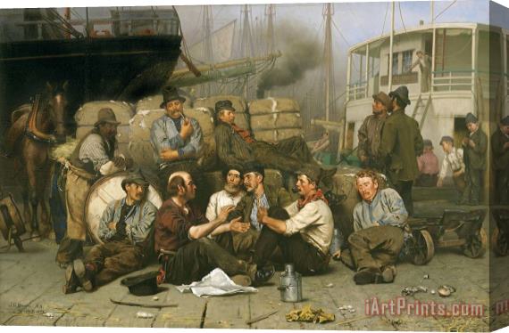 John George Brown The Longshoremen's Noon Stretched Canvas Painting / Canvas Art