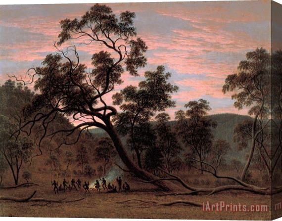 John Glover A Corroboree of Natives in Mills Plains Stretched Canvas Print / Canvas Art