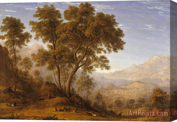 John Glover My Last View of Italy, Looking From The Alps Over Suza Stretched Canvas Print / Canvas Art