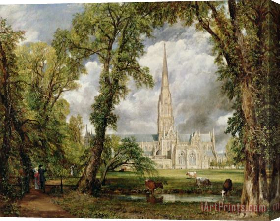 John Glover View of Salisbury Cathedral from the Bishop's Grounds Stretched Canvas Painting / Canvas Art