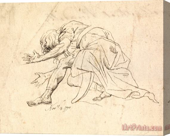 John Hamilton Mortimer A Man Kneeling Stretched Canvas Print / Canvas Art