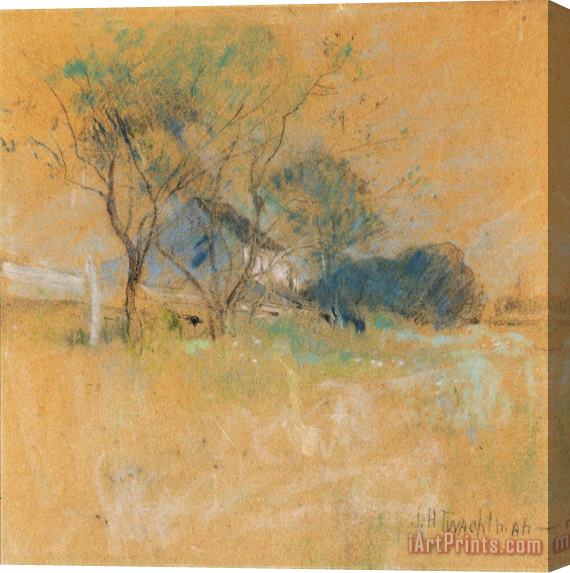 John Henry Twachtman House And Tree Stretched Canvas Print / Canvas Art