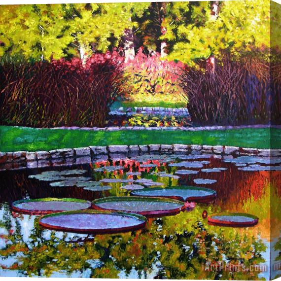 John Lautermilch Garden Ponds - Tower Grove Park Stretched Canvas Painting / Canvas Art