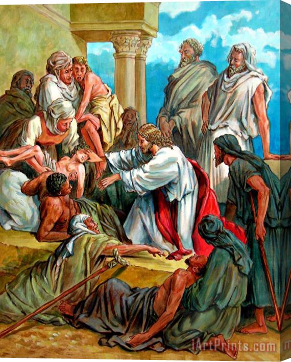John Lautermilch Jesus Healing the Sick Stretched Canvas Print / Canvas Art