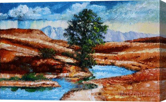 John Lautermilch Tree Near Living Waters Stretched Canvas Painting / Canvas Art