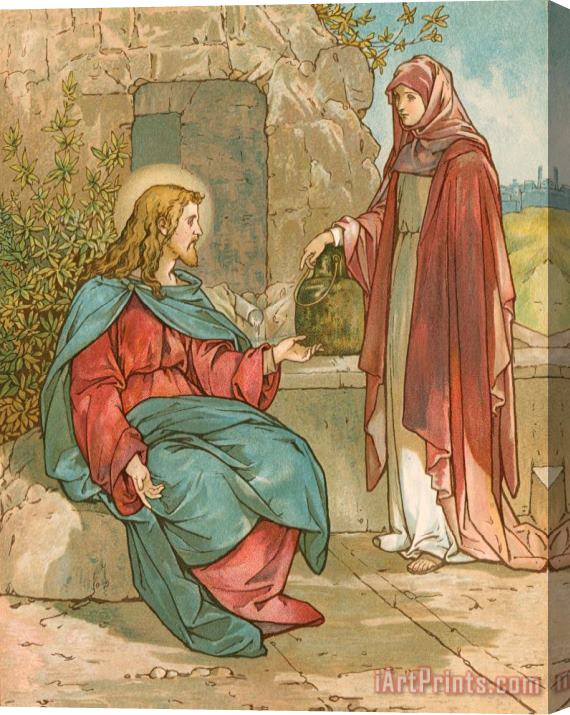 John Lawson Christ and The Woman of Samaria Stretched Canvas Print / Canvas Art