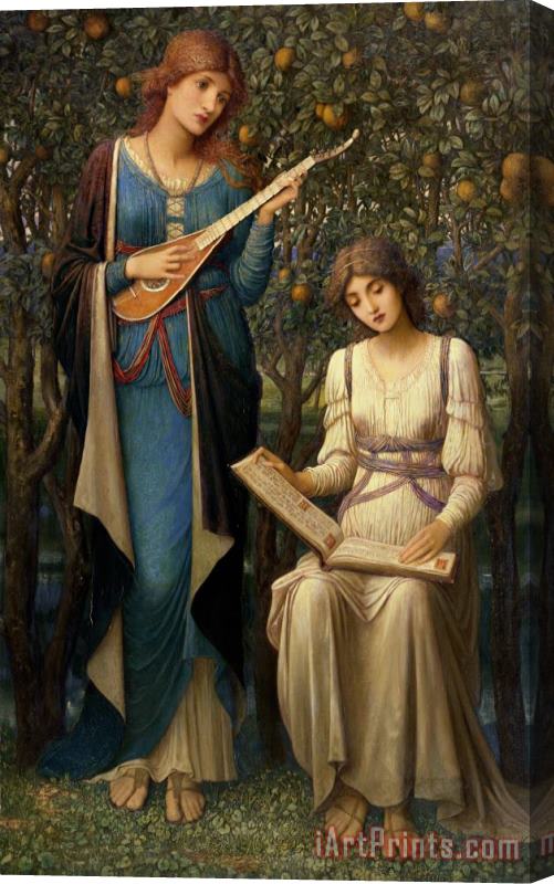 John Melhuish Strudwick When Apples were Golden and Songs were Sweet but Summer had Passed Away Stretched Canvas Print / Canvas Art