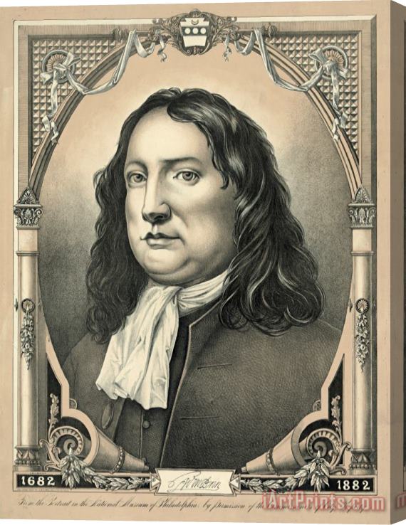 John Miller Portrait of William Penn Stretched Canvas Print / Canvas Art