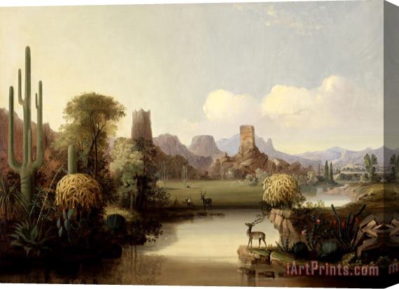 John Mix Stanley Chain of Spires Along The Gila River Stretched Canvas Print / Canvas Art