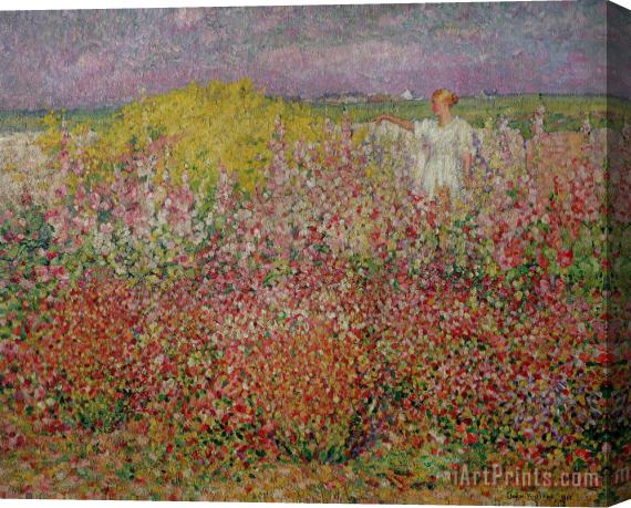 John Peter Russell Mrs Russell Amongst the Flowers at Belle Isle Stretched Canvas Print / Canvas Art