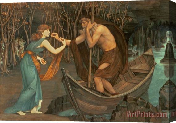 John Roddam Spencer Stanhope Charon and Psyche Stretched Canvas Painting / Canvas Art