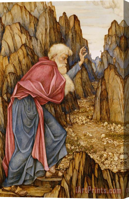 John Roddam Spencer Stanhope The Vision Of Ezekiel The Valley Of Dry Bones Stretched Canvas Print / Canvas Art