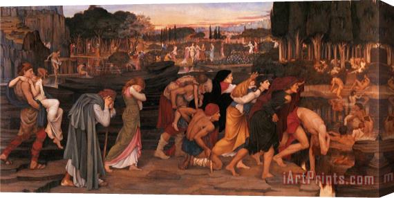 John Roddam Spencer Stanhope The Waters of Lethe by The Plains of Elysium Stretched Canvas Print / Canvas Art