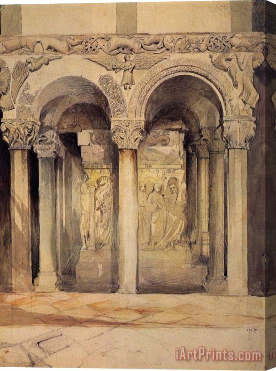 John Ruskin The Pulpit in The Church of S. Ambrogio Stretched Canvas Print / Canvas Art