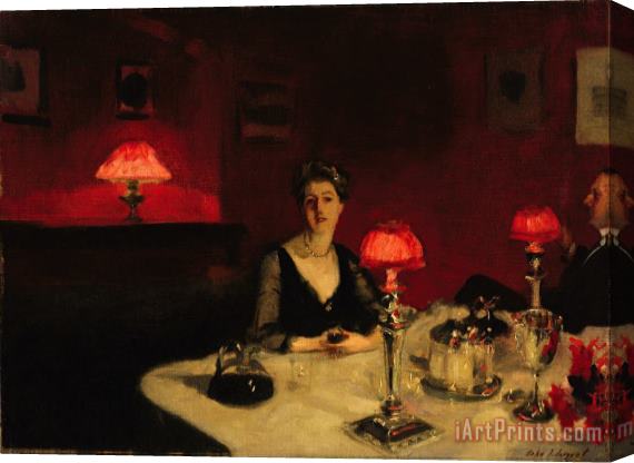 John Singer Sargent A Dinner Table at Night Stretched Canvas Print / Canvas Art