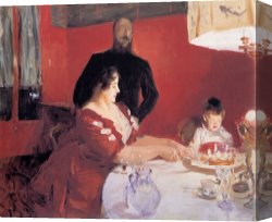 Birthday Canvas Paintings - Fate Familiale The Birthday Party by John Singer Sargent