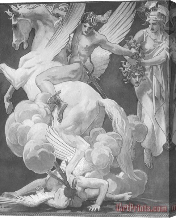 John Singer Sargent Perseus on Pegasus Slaying Medusa Stretched Canvas Print / Canvas Art
