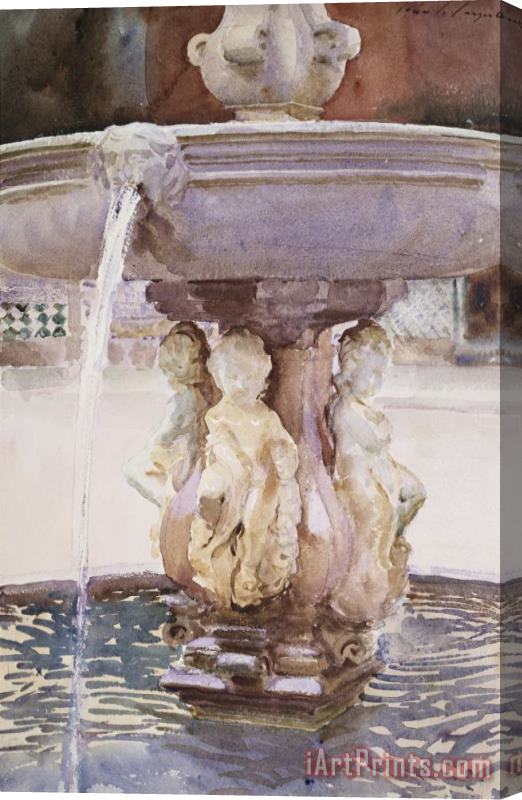 John Singer Sargent Spanish Fountain Stretched Canvas Print / Canvas Art