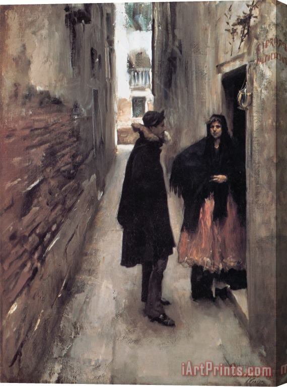 John Singer Sargent Street in Venice Stretched Canvas Painting / Canvas Art