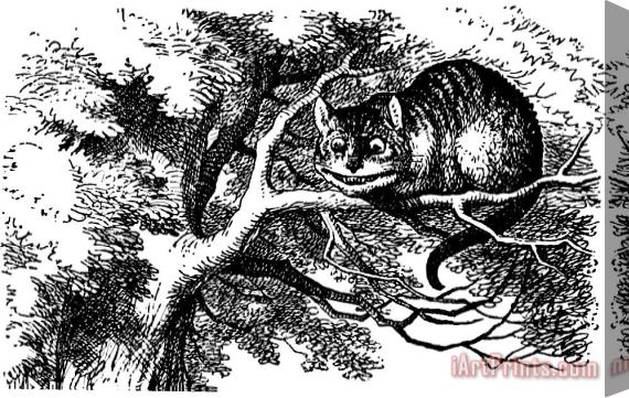 John Tenniel Cheshire Cat Smiling Stretched Canvas Painting / Canvas Art