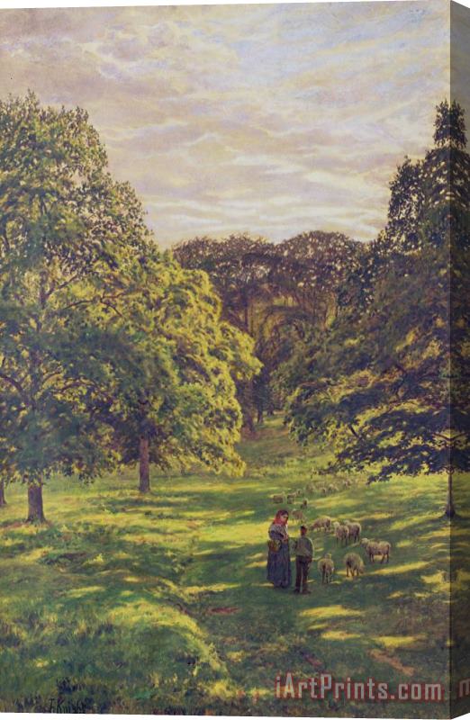 John William Buxton Knight Meadow Scene Stretched Canvas Print / Canvas Art