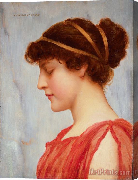 John William Godward Grecian Reverie Stretched Canvas Painting / Canvas Art