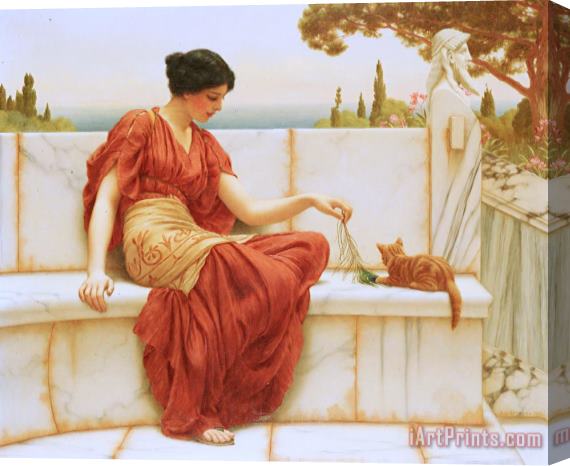 John William Godward The Favorite Stretched Canvas Painting / Canvas Art