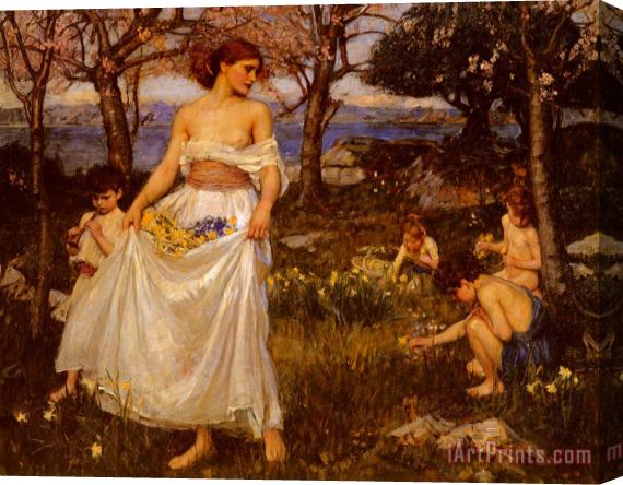John William Waterhouse A Song of Springtime Stretched Canvas Painting / Canvas Art