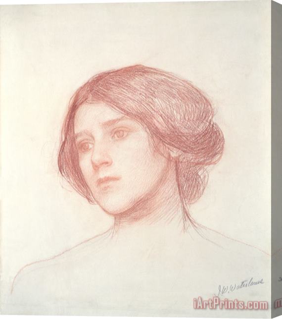 John William Waterhouse Head of a Girl Stretched Canvas Painting / Canvas Art