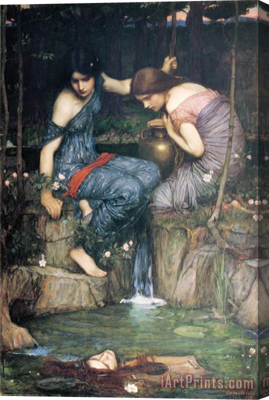 John William Waterhouse Nymphs Finding The Head of Orpheus Stretched Canvas Painting / Canvas Art