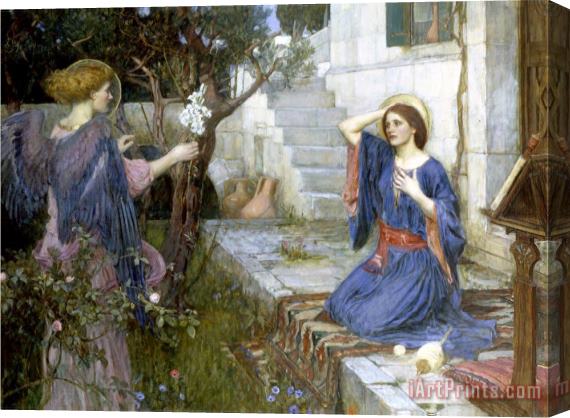 John William Waterhouse The Annunciation C 1914 Stretched Canvas Painting / Canvas Art