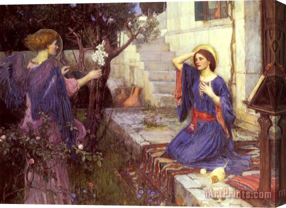 John William Waterhouse The Annunciation Stretched Canvas Print / Canvas Art