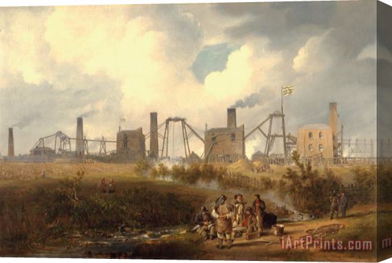 John Wilson Carmichael A View of Murton Colliery Near Seaham, County Durham Stretched Canvas Print / Canvas Art