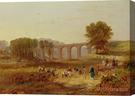 John Wilson Carmichael Corby Viaduct, The Newcastle And Carlisle Railway Stretched Canvas Print / Canvas Art