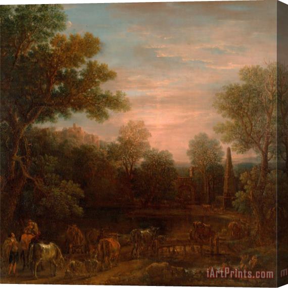 John Wootton Classical Landscape Evening Stretched Canvas Painting / Canvas Art