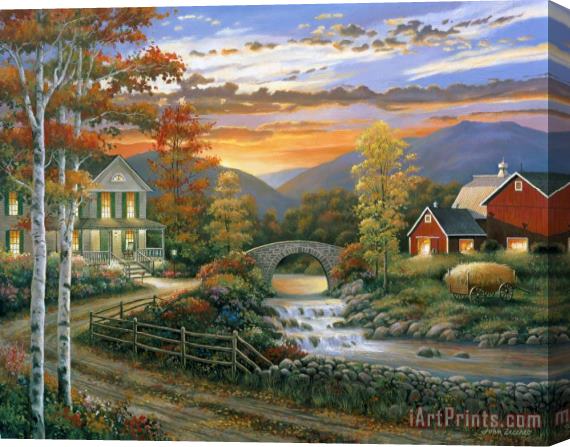 John Zaccheo Autumn Barn Stretched Canvas Print / Canvas Art
