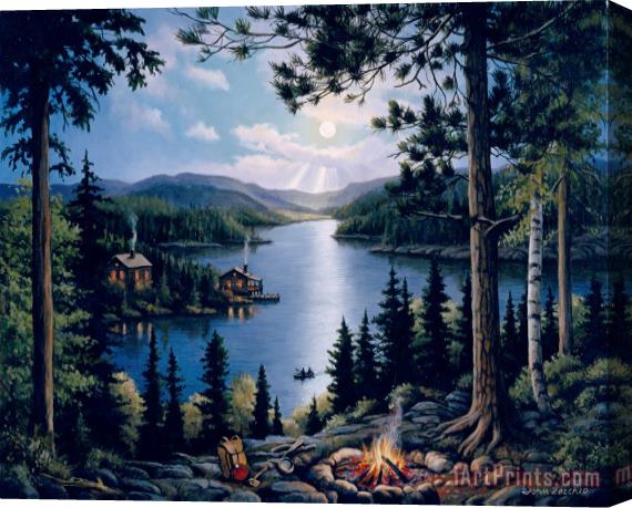 John Zaccheo Cabin In The Woods Stretched Canvas Print / Canvas Art