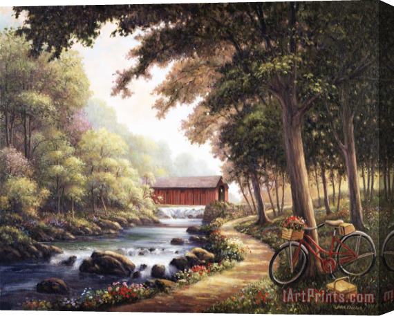 John Zaccheo The Covered Bridge Stretched Canvas Painting / Canvas Art