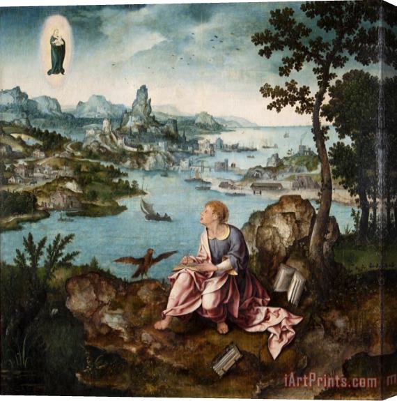 Joos van Cleve and Lucas Gassel St. John The Evangelist on Patmos Stretched Canvas Print / Canvas Art