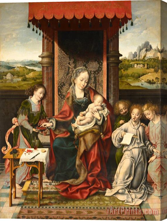Joos van Cleve Virgin And Child with Angels Stretched Canvas Painting / Canvas Art