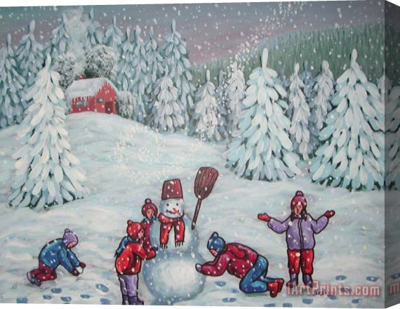 Jordanka Yaretz Winter fun Stretched Canvas Painting / Canvas Art