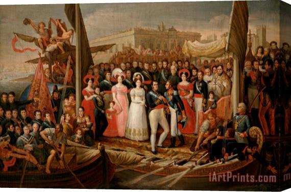 Jose Aparicio Landing of Ferdinand VII in El Puerto De Santa Maria Stretched Canvas Print / Canvas Art